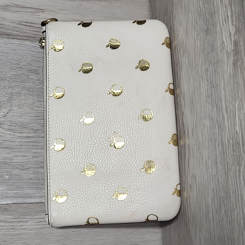 Coach‎ Charlie Pouch Wristlet Pebble Leather Golden Apples - Picture 2 of 9